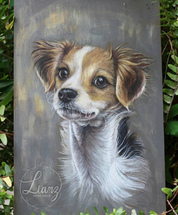 Pintando a un pequeño amigo y compañero Acrílicos – Acryl von Lianzhi Artist