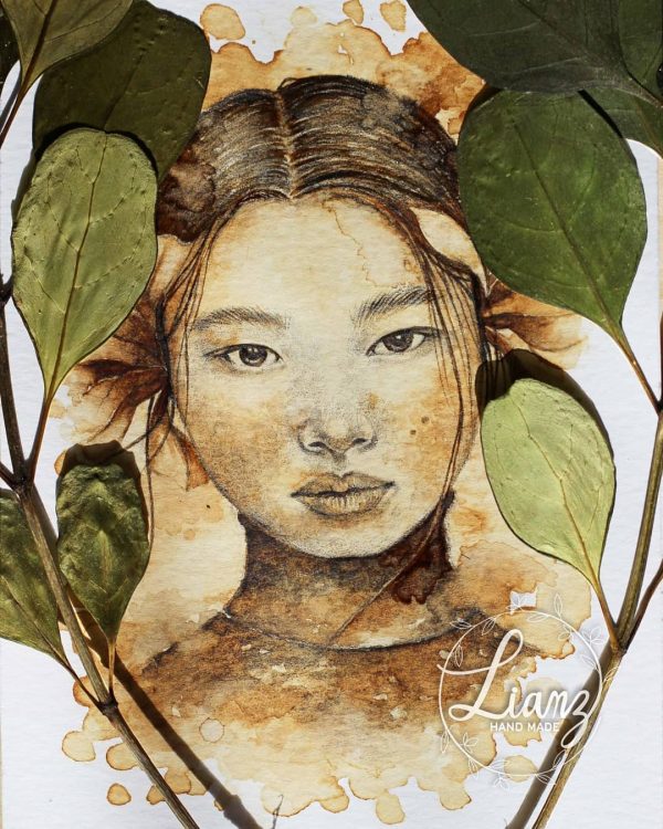 En estos días de frío, una tacita de café, aprovecho en… – Kaffeemalerei von Lianzhi Artist