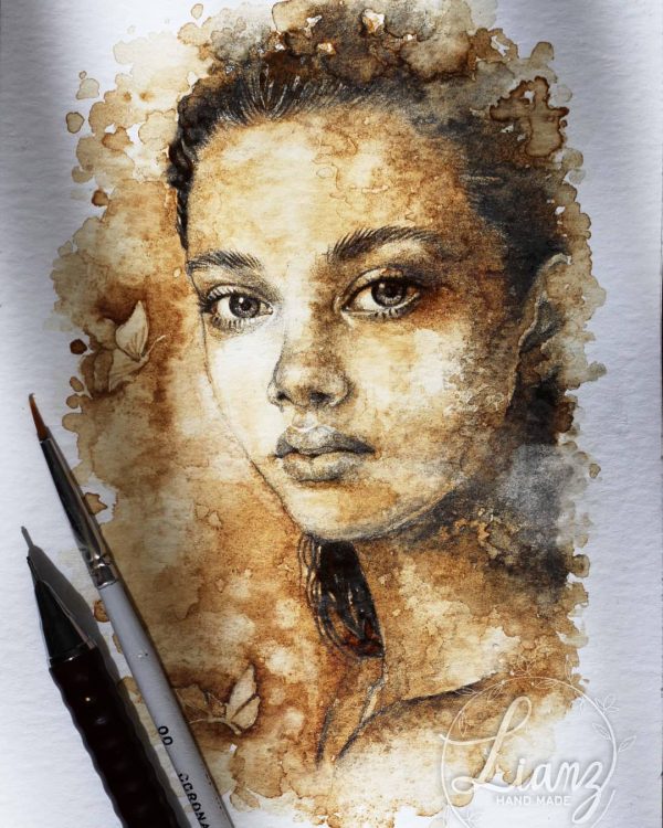 Pintando con café – Kaffeemalerei von Lianzhi Artist