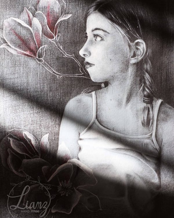 Grafito y acrílico – Acryl von Lianzhi Artist