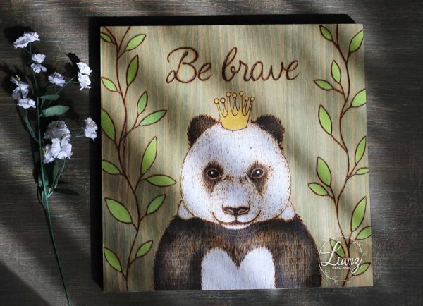 Cuadros decorativos de animales pirograbados sobre… – Acryl von Lianzhi Artist