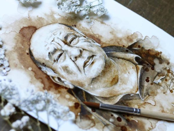 Pintar retratos es increíble para mí y el final es… – Kaffeemalerei von Lianzhi Artist