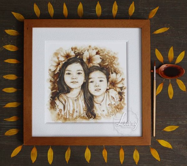Otro cuadro a de bellos hermanos – Kaffeemalerei von Lianzhi Artist