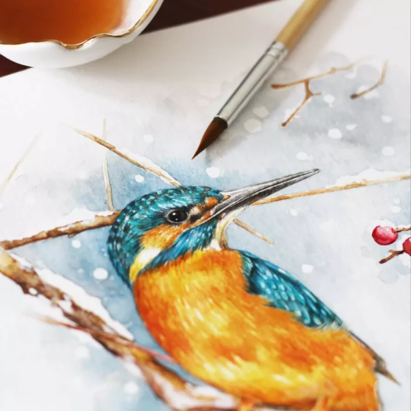 kingfisher️ ¡cómo me encantan estas bellezas!! – Aquarell von Lianzhi Artist