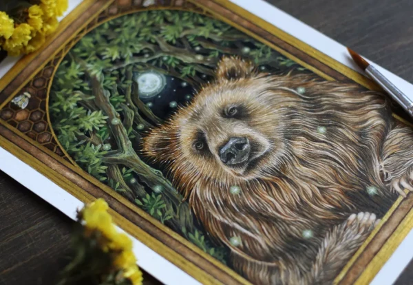 Ancient animals were revered in many traditions, feared… – Aquarell von Lianzhi Artist
