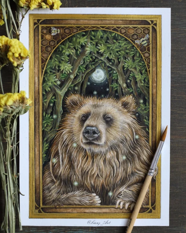 ¿Amas a los osos?Grandes criaturas del bosque, seres… – Aquarell von Lianzhi Artist