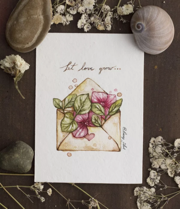 Let love grow – Aquarell von Lianzhi Artist