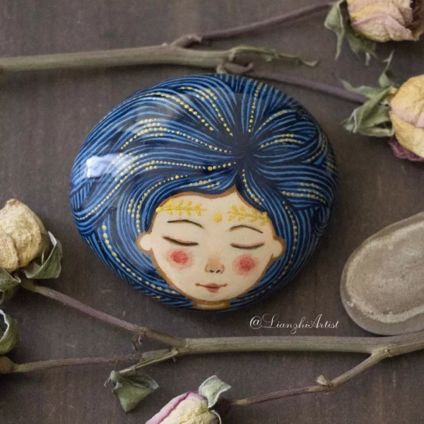 Stone fairies – Steinmalerei / Acryl von Lianzhi Artist
