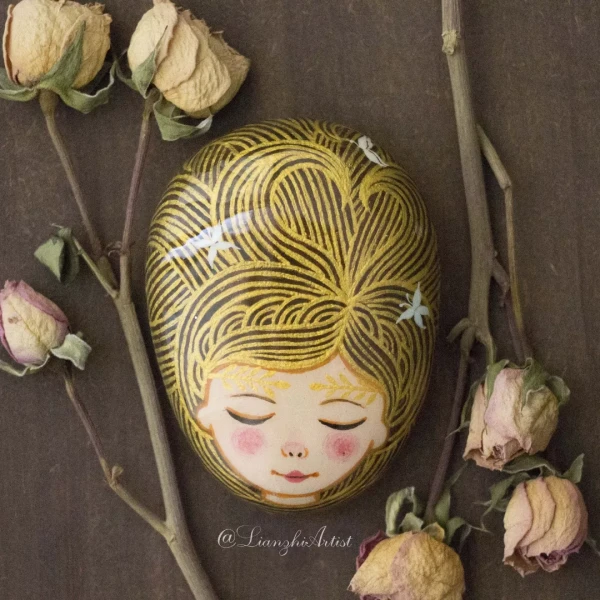The last of the little stone fairies – Steinmalerei von Lianzhi Artist