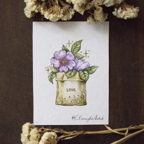 A special gift for today – Aquarell von Lianzhi Artist