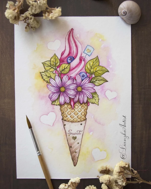 Never stop shining – Aquarell von Lianzhi Artist